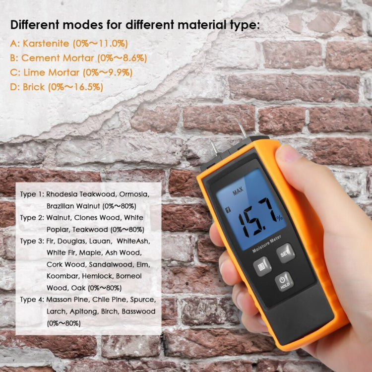 RZ660 Professional Wood Moisture Humidity Meter Digital Tester - PH & Moisture Meter by buy2fix | Online Shopping UK | buy2fix