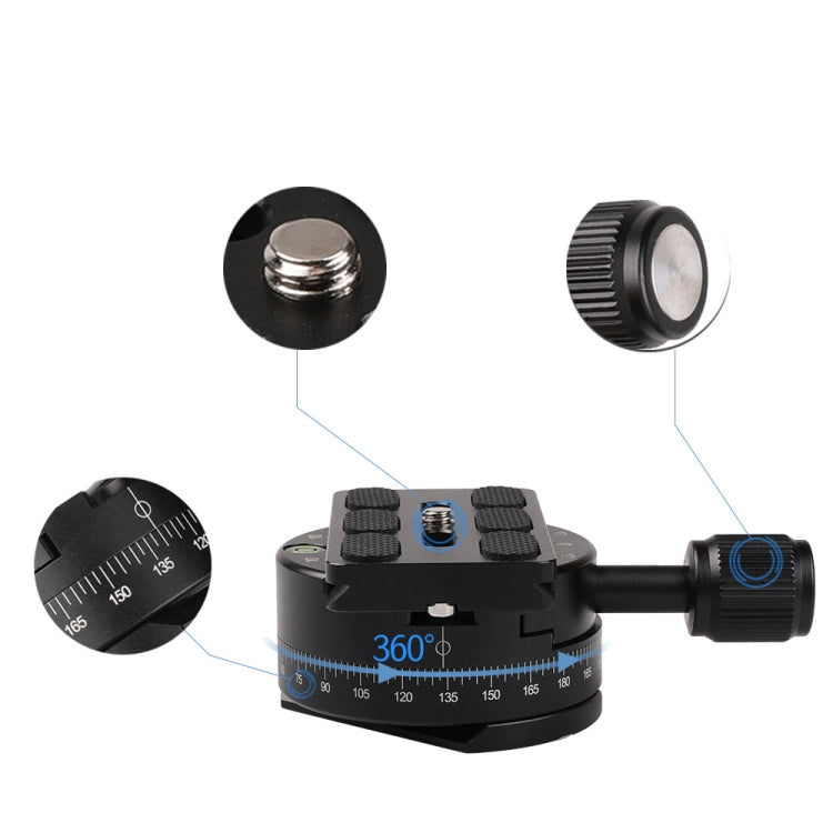 X-64 Professional Camera Tripod Monopod Panoramic Panorama Head with Quick Release Plate - Tripod Heads by buy2fix | Online Shopping UK | buy2fix