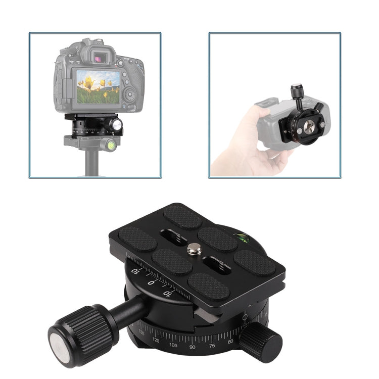 X-64 Professional Camera Tripod Monopod Panoramic Panorama Head with Quick Release Plate - Tripod Heads by buy2fix | Online Shopping UK | buy2fix
