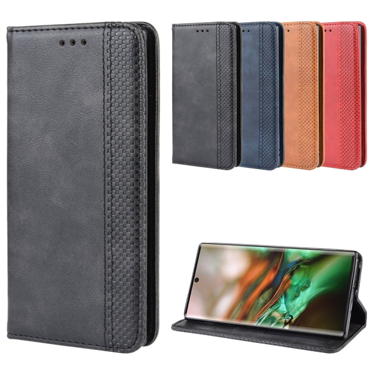 Magnetic Buckle Retro Crazy Horse Texture Horizontal Flip Leather Case for Galaxy Note 10 , with Holder & Card Slots & Photo Frame(Black) by buy2fix