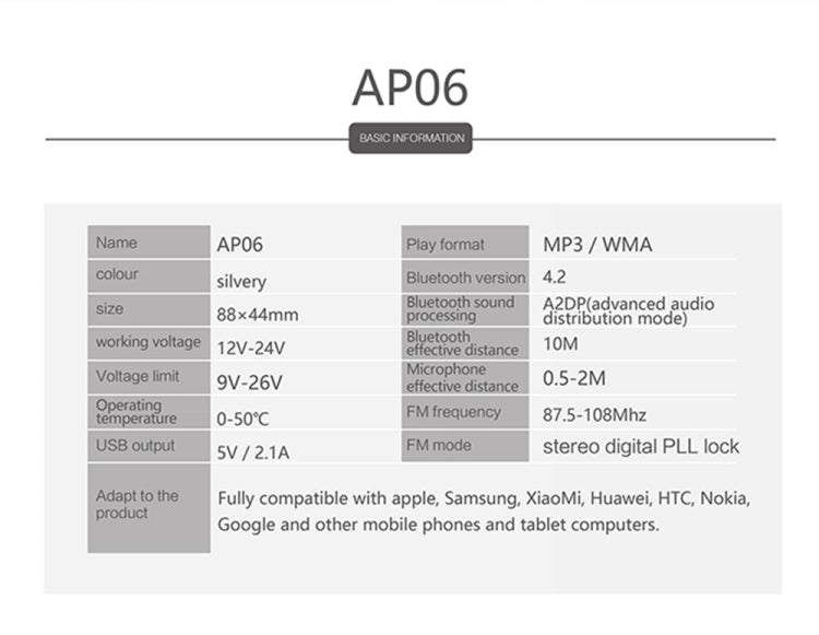 Car MP3 Player Car FM Transmitter Bluetooth 4.2 TF Card/U Disk AUX by buy2fix