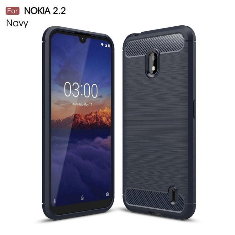 Brushed Texture Carbon Fiber TPU Case for Nokia 2.2(Navy Blue) - Nokia Cases by buy2fix | Online Shopping UK | buy2fix