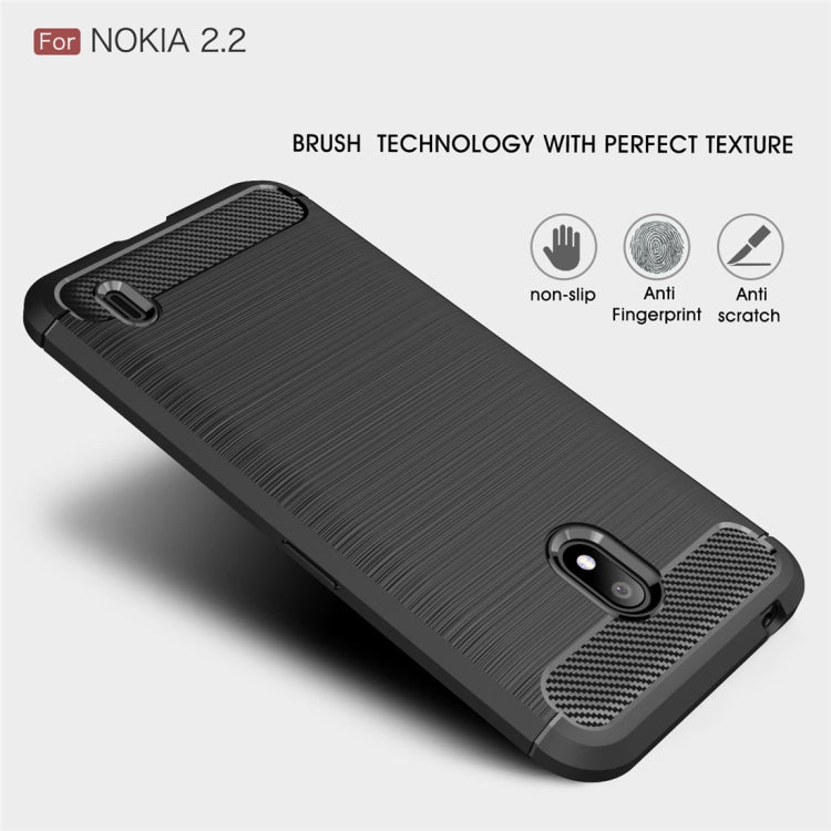 Brushed Texture Carbon Fiber TPU Case for Nokia 2.2(Navy Blue) - Nokia Cases by buy2fix | Online Shopping UK | buy2fix
