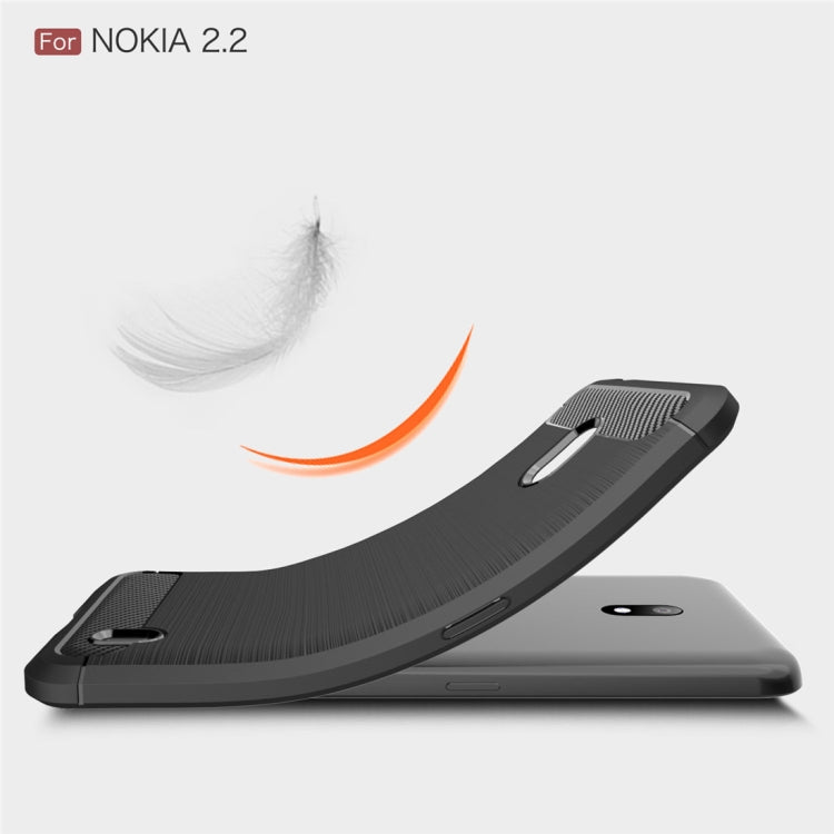 Brushed Texture Carbon Fiber TPU Case for Nokia 2.2(Navy Blue) - Nokia Cases by buy2fix | Online Shopping UK | buy2fix