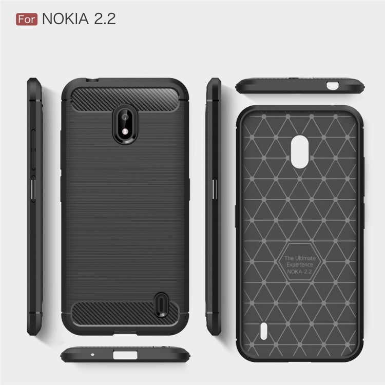 Brushed Texture Carbon Fiber TPU Case for Nokia 2.2(Navy Blue) - Nokia Cases by buy2fix | Online Shopping UK | buy2fix