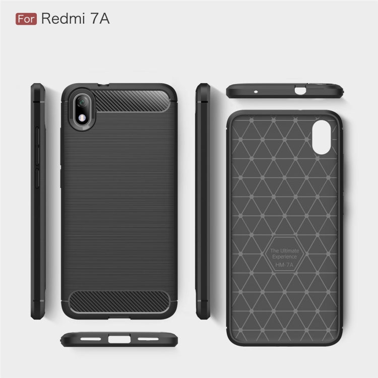 Brushed Texture Carbon Fiber TPU Case for Xiamo Redmi 7A(Navy Blue) by buy2fix