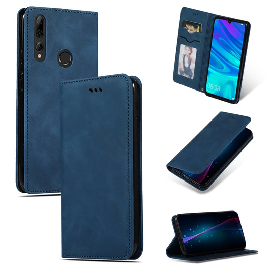 Retro Skin Feel Business Magnetic Horizontal Flip Leather Case for Huawei P Smart 2019 & P Smart Plus 2019(Navy Blue) by buy2fix