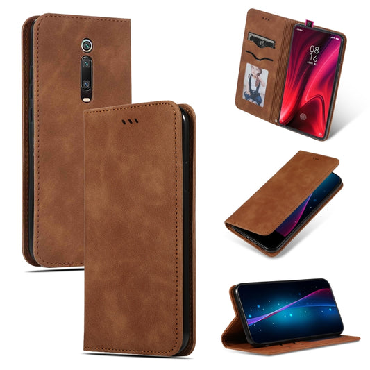 Retro Skin Feel Business Magnetic Horizontal Flip Leather Case for Xiaomi Mi 9T / Mi 9T Pro / Redmi K20 / K20 Pro(Brown) by buy2fix