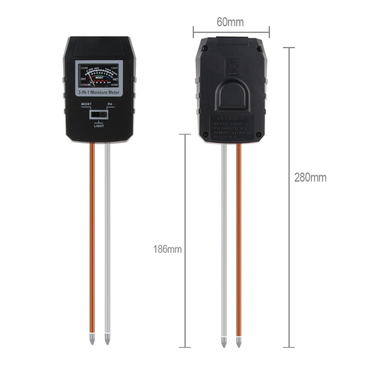 RZ97 Mini Soil PH Moisture Humidity Measuring PH Meter Soil Moisture Monitor Hygrometer Gardening Plant Farming Moisture Tester - PH & Moisture Meter by buy2fix | Online Shopping UK | buy2fix