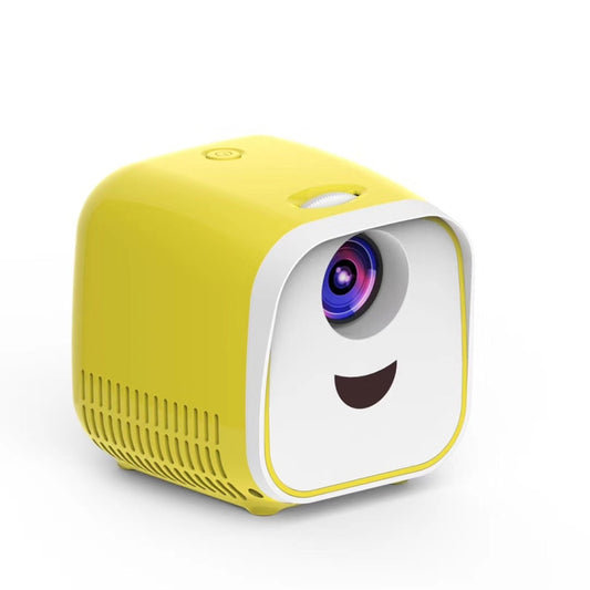 L1 Children Projector Mini LED Portable Home Speaker Projector, UK Plug(Yellow) - LED Projector by buy2fix | Online Shopping UK | buy2fix