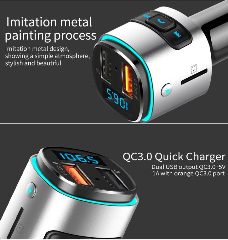 BC41 Multi-Functional MP3 Player, Bluetooth Receiver, USB Charger, Automobile Cigarette Lighter(Silver Grey) by buy2fix