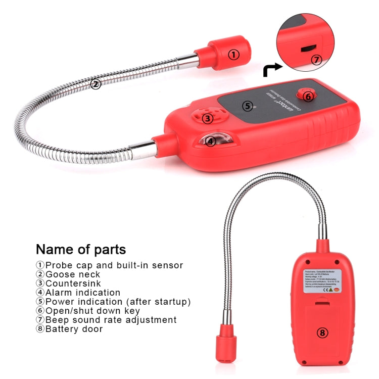 WINTACT WT8820 Combustible Gas Alarm Detector For Home Slight Gas Leakage Flammable Natural Gas Leak Detector Monitor Gas Analyzer by Wintact