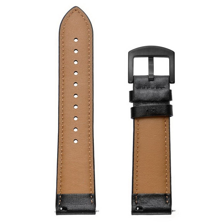 For Samsung Galaxy Watch Active 20mm Leather Eyelet Sport Watch Band(Black) - Watch Bands by buy2fix | Online Shopping UK | buy2fix