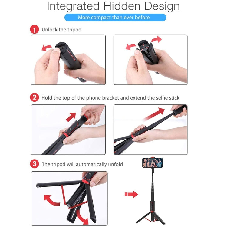 M18 Portable Selfie Stick Remote Control Mobile Phone Holder(Pink) - Selfie Sticks by buy2fix | Online Shopping UK | buy2fix