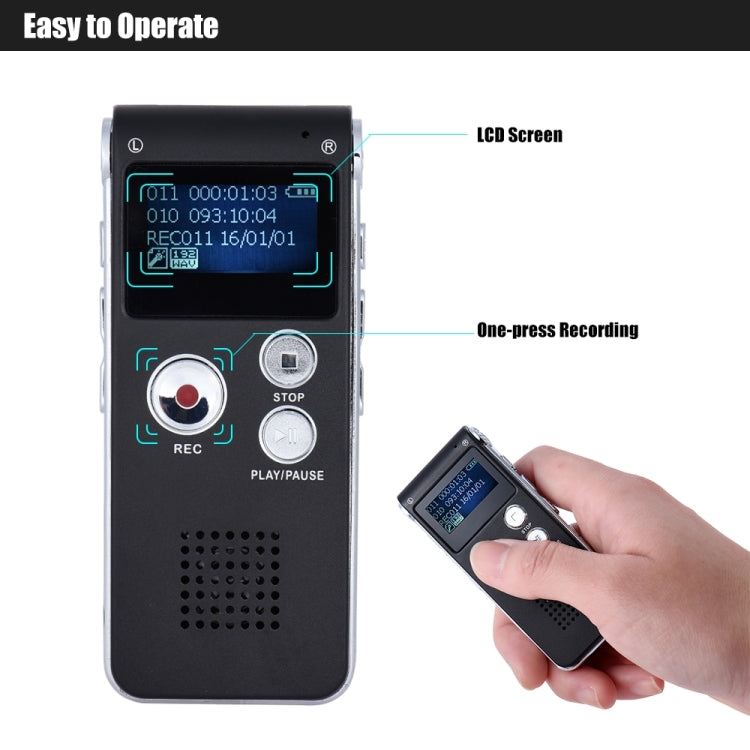 SK-012 8GB Voice Recorder USB Professional Dictaphone  Digital Audio With WAV MP3 Player VAR   Function Record(Black) - Other Style by buy2fix | Online Shopping UK | buy2fix
