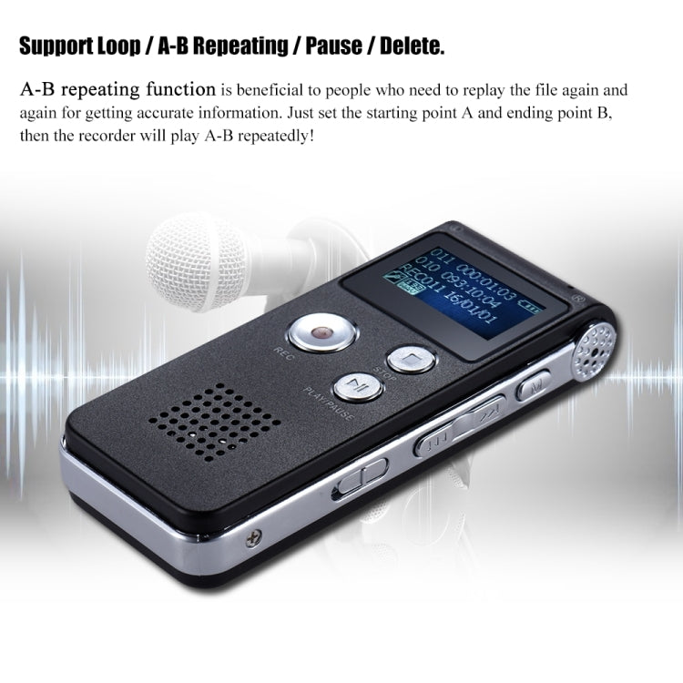 SK-012 8GB Voice Recorder USB Professional Dictaphone  Digital Audio With WAV MP3 Player VAR   Function Record(Black) - Other Style by buy2fix | Online Shopping UK | buy2fix