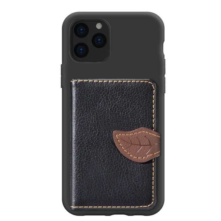 For iPhone 11 Pro Max Litchi Pattern Card Bag Wallet Bracket + TPU Phone Case with Card Slot Wallet Bracket Function(Black) - iPhone 11 Pro Max Cases by buy2fix | Online Shopping UK | buy2fix