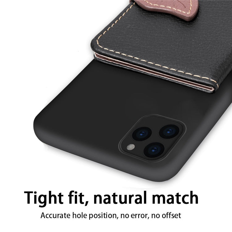 For iPhone 11 Pro Max Litchi Pattern Card Bag Wallet Bracket + TPU Phone Case with Card Slot Wallet Bracket Function(Black) - iPhone 11 Pro Max Cases by buy2fix | Online Shopping UK | buy2fix