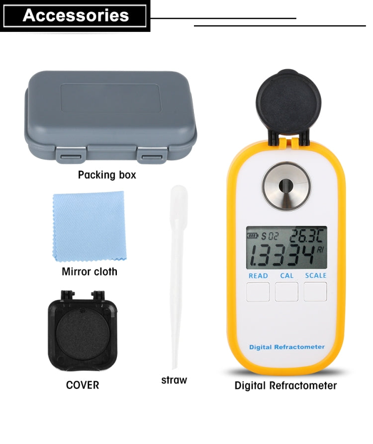 DR202 Digital Sea Water Refractometer Seawater Salinity Meter Specific Gravity Range 0―100‰ Chlorinity 0~57‰ Refractometer - Digital Refractometer by buy2fix | Online Shopping UK | buy2fix