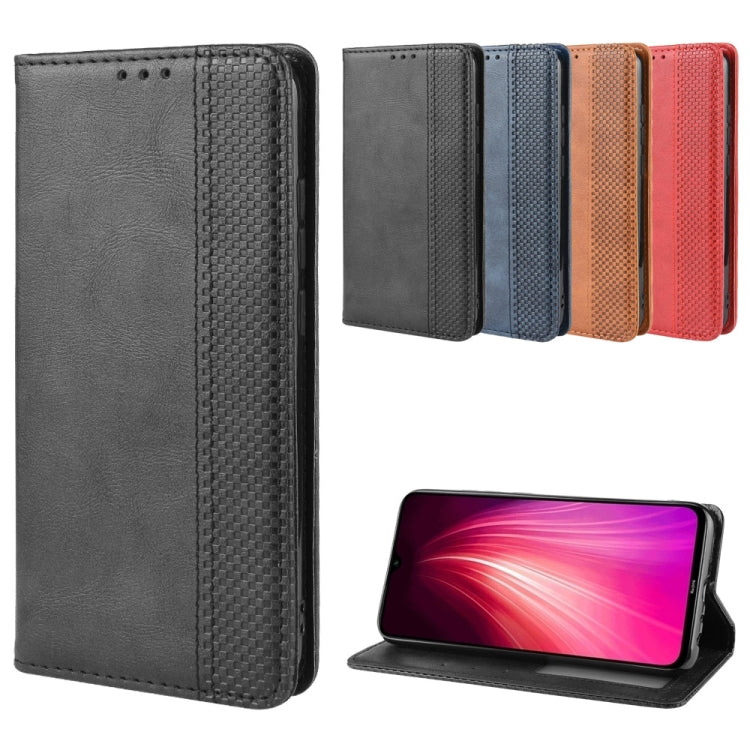 For Xiaomi Redmi Note 8 Magnetic Buckle Retro Crazy Horse Texture Horizontal Flip Leather Case , with Holder & Card Slots & Photo Frame(Black) by buy2fix