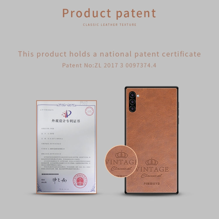 For Galaxy Note10 PINWUYO Pin Rui Series Classical Leather, PC + TPU + PU Leather Waterproof And Anti-fall All-inclusive Protective Shell(Blue) - Galaxy Phone Cases by PINWUYO | Online Shopping UK | buy2fix
