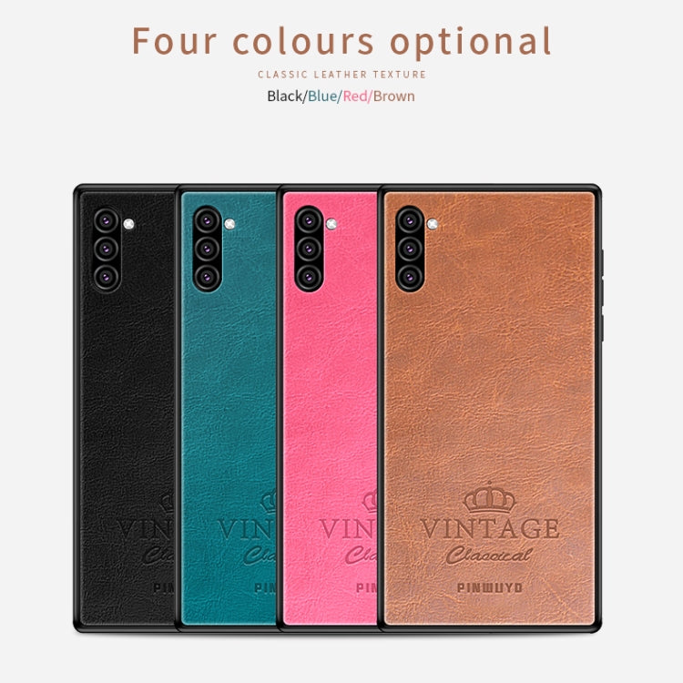 For Galaxy Note10 PINWUYO Pin Rui Series Classical Leather, PC + TPU + PU Leather Waterproof And Anti-fall All-inclusive Protective Shell(Brown) - Galaxy Phone Cases by PINWUYO | Online Shopping UK | buy2fix