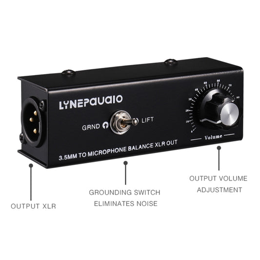 B012 Professional Stereo Signal Converted to Microphone Balanced Signal Output by buy2fix