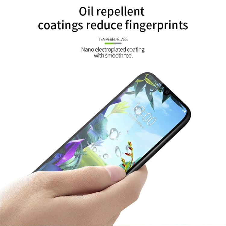 For LG K40s PINWUYO 9H 2.5D Full Screen Tempered Glass Film(Black) - LG Tempered Glass by PINWUYO | Online Shopping UK | buy2fix