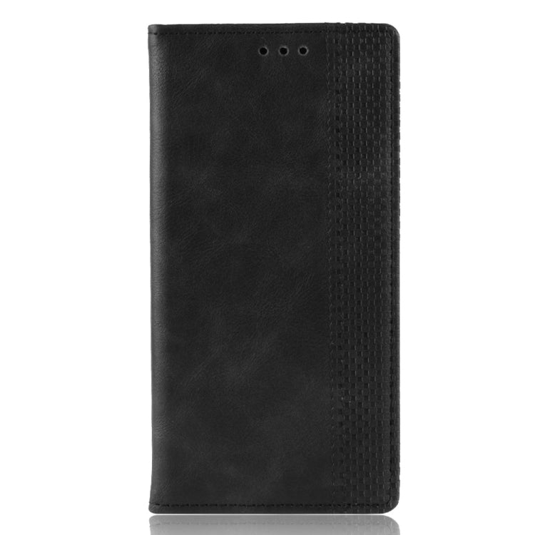 For Galaxy A20s Magnetic Buckle Retro Crazy Horse Texture Horizontal Flip Leather Case , with Holder & Card Slots & Photo Frame(Black) - Galaxy Phone Cases by buy2fix | Online Shopping UK | buy2fix