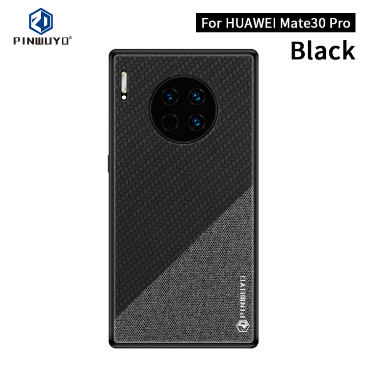 For Huawei Mate 30 Pro PINWUYO Rong Series Shockproof PC + TPU+ Chemical Fiber Cloth Protective Cover(Black) - Huawei Cases by PINWUYO | Online Shopping UK | buy2fix