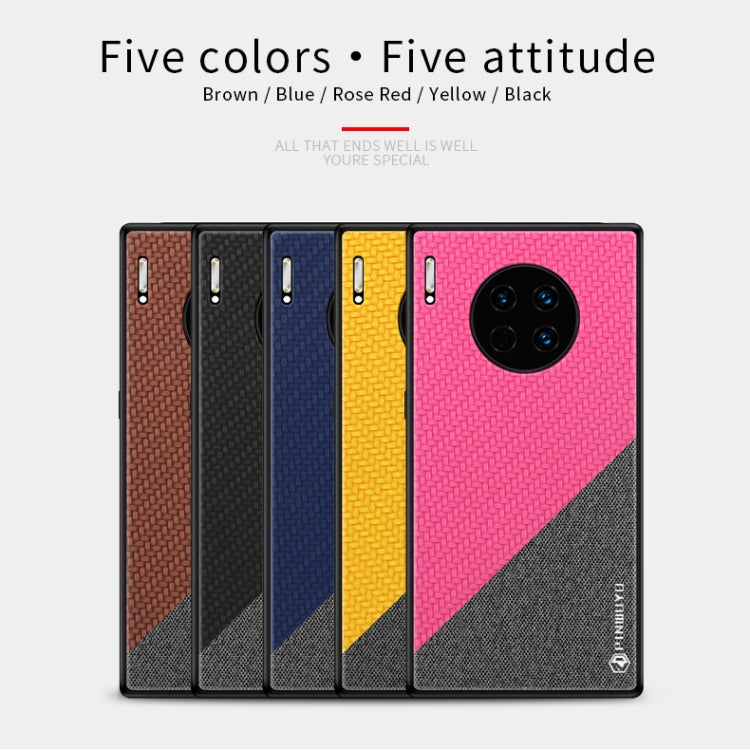 For Huawei Mate 30 Pro PINWUYO Rong Series Shockproof PC + TPU+ Chemical Fiber Cloth Protective Cover(Brown) - Huawei Cases by PINWUYO | Online Shopping UK | buy2fix