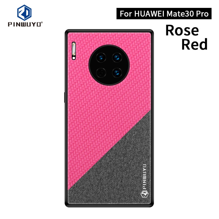 For Huawei Mate 30 Pro PINWUYO Rong Series Shockproof PC + TPU+ Chemical Fiber Cloth Protective Cover(Red) - Huawei Cases by PINWUYO | Online Shopping UK | buy2fix