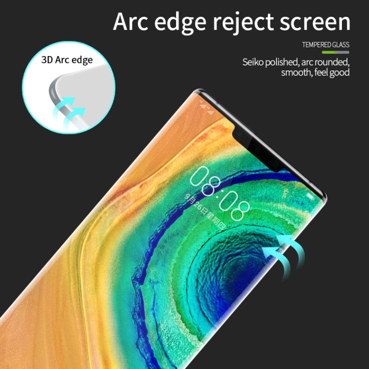 For Huawei Mate 30 Pro PINWUYO 9H 3D Hot Bending Tempered Glass Film(Black) - Huawei Tempered Glass by PINWUYO | Online Shopping UK | buy2fix
