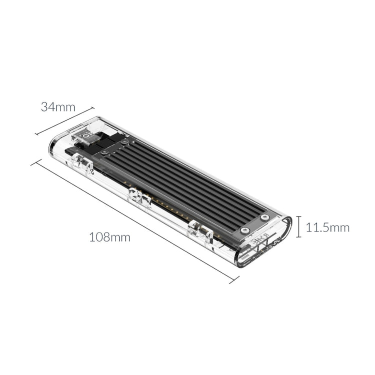 ORICO TCM2F-C3 NGFF M.2 Hard Drive Enclosure,Tool Free Type-C Interface Transparent Hard Disk Box - HDD Enclosure by ORICO | Online Shopping UK | buy2fix