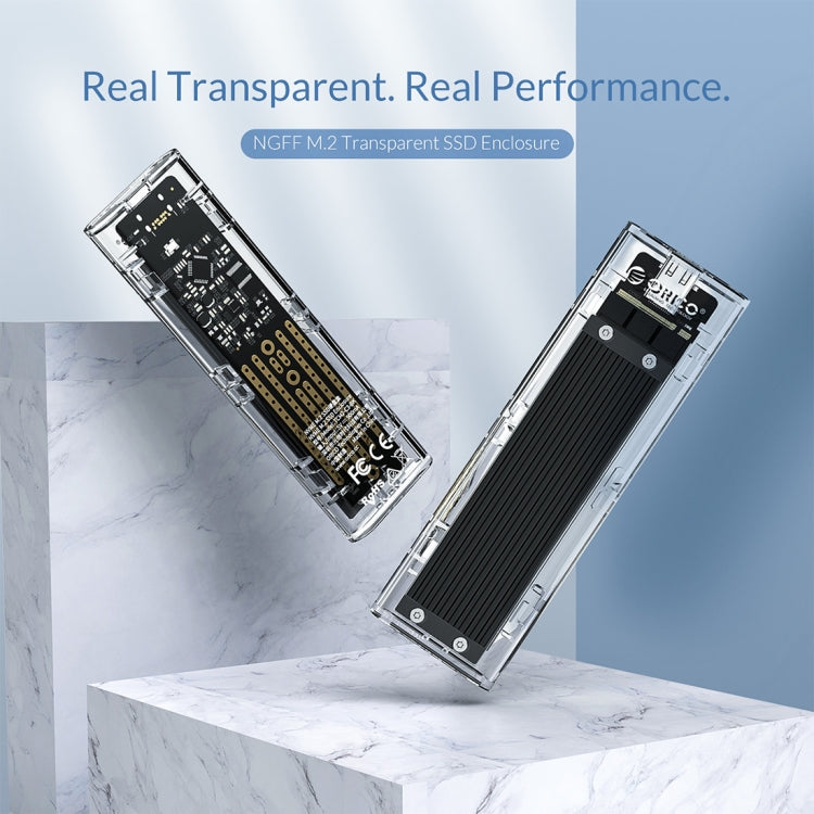 ORICO TCM2F-C3 NGFF M.2 Hard Drive Enclosure,Tool Free Type-C Interface Transparent Hard Disk Box - HDD Enclosure by ORICO | Online Shopping UK | buy2fix