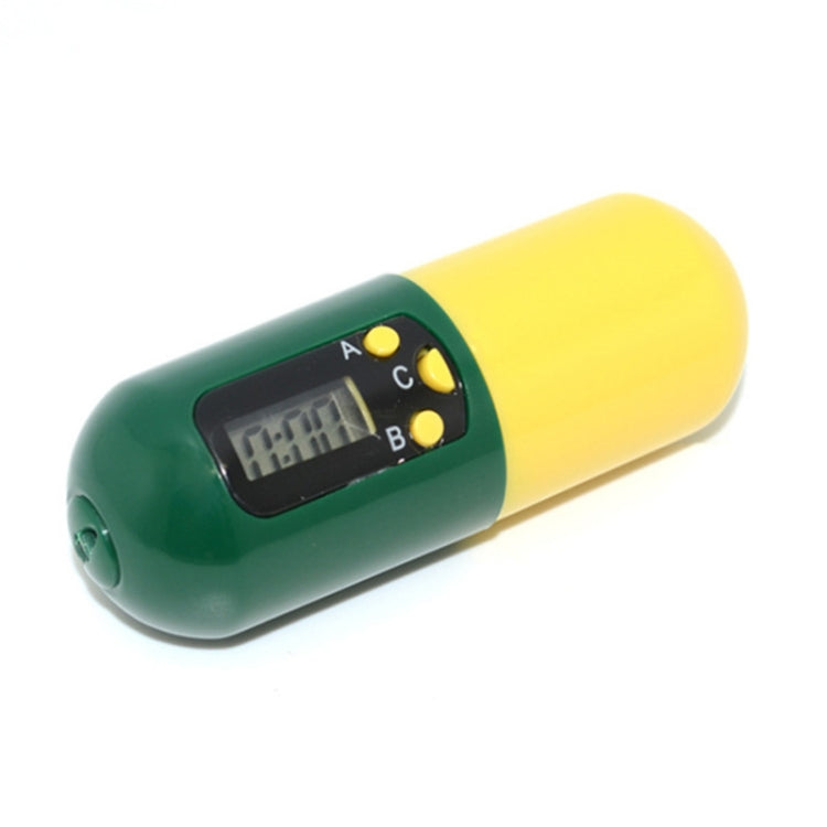Pill-Type Electronic Pillbox Timer Portable Large-Capacity One-Piece Smart Reminder Kit(Yellow-Green) - Pill Boxes by buy2fix | Online Shopping UK | buy2fix