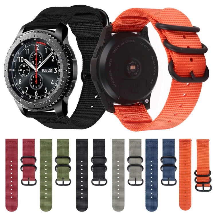 For Samsung Galaxy Watch Active 2 20mm / Gear S3 Nylon Three-ring Watch Band(Wine Red) - Watch Bands by buy2fix | Online Shopping UK | buy2fix