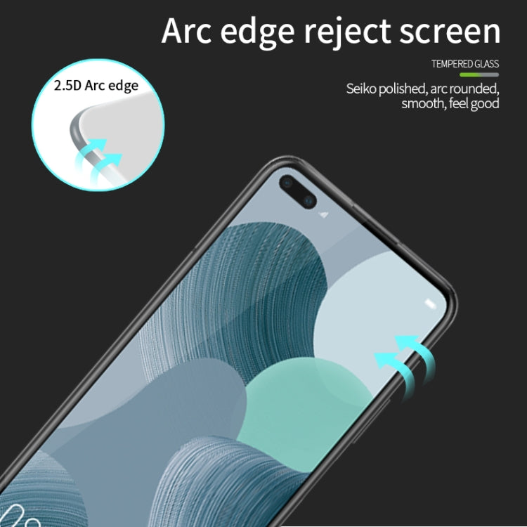 For Huawei Nova 6 PINWUYO 9H 2.5D Full Screen Tempered Glass Film(Black) - Huawei Tempered Glass by PINWUYO | Online Shopping UK | buy2fix