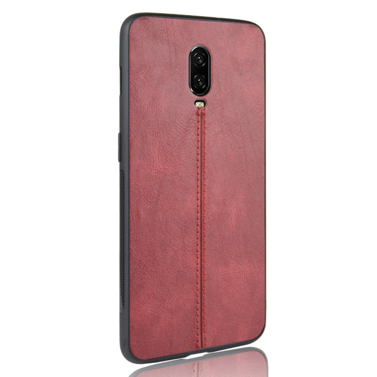 For OnePlus 6T Shockproof Sewing Cow Pattern Skin PC + PU + TPU Case(Red) - OnePlus Cases by buy2fix | Online Shopping UK | buy2fix