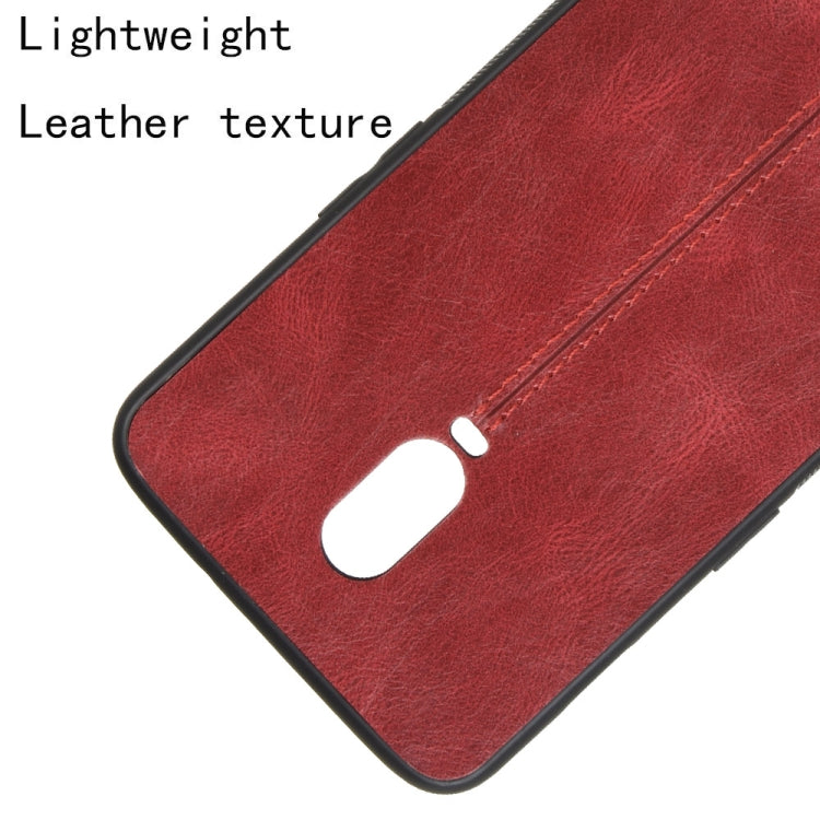 For OnePlus 6T Shockproof Sewing Cow Pattern Skin PC + PU + TPU Case(Red) - OnePlus Cases by buy2fix | Online Shopping UK | buy2fix