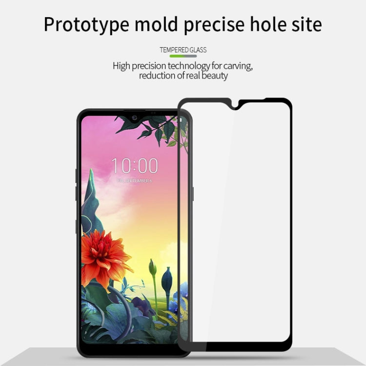 For LG K50s PINWUYO 9H 2.5D Full Screen Tempered Glass Film(Black) - LG Tempered Glass by PINWUYO | Online Shopping UK | buy2fix