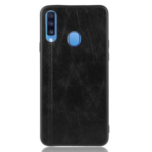 For Galaxy A20s Shockproof Sewing Cow Pattern Skin PC + PU + TPU Case(Black) by buy2fix