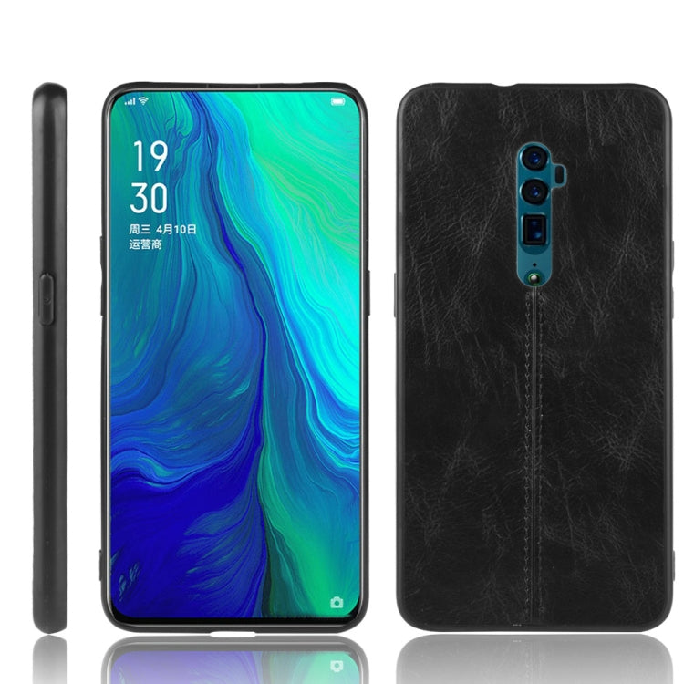 For Oppo Reno 10x zoom Shockproof Sewing Cow Pattern Skin PC + PU + TPU Case(Black) - OPPO Cases by buy2fix | Online Shopping UK | buy2fix