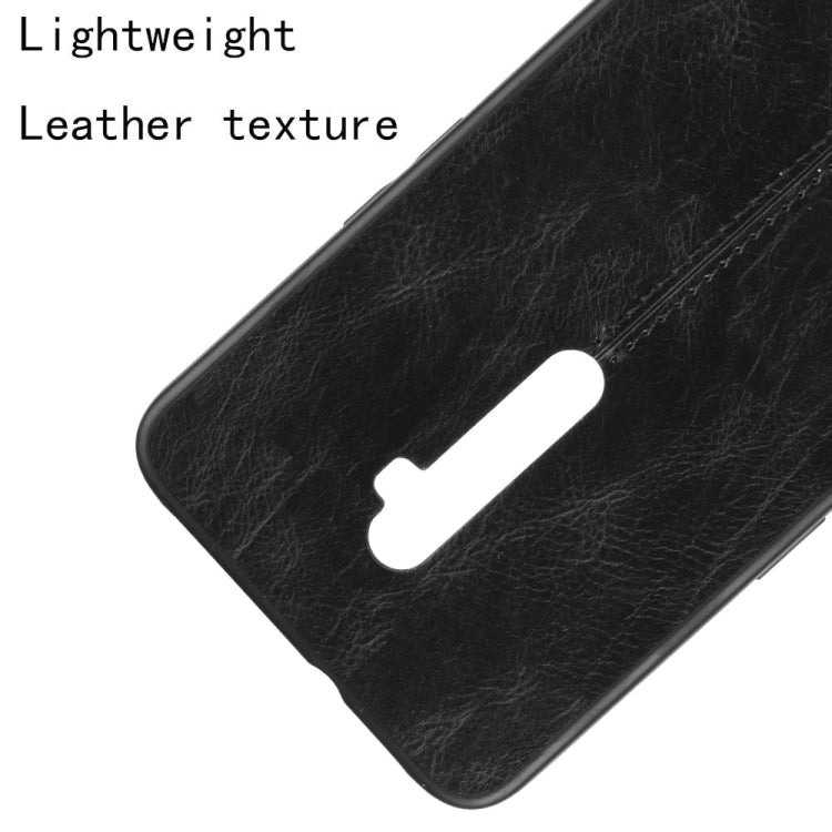 For Oppo Reno 10x zoom Shockproof Sewing Cow Pattern Skin PC + PU + TPU Case(Black) - OPPO Cases by buy2fix | Online Shopping UK | buy2fix
