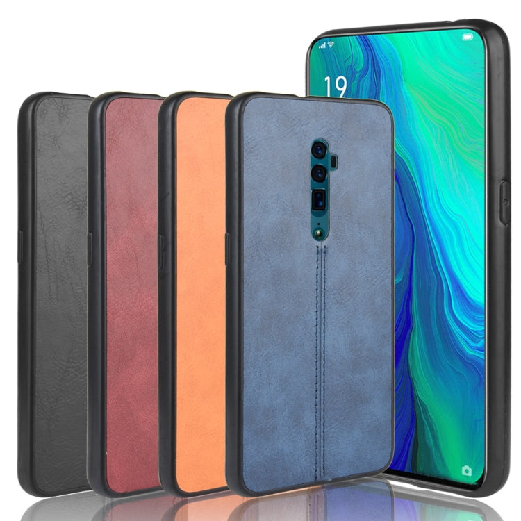 For Oppo Reno 10x zoom Shockproof Sewing Cow Pattern Skin PC + PU + TPU Case(Black) - OPPO Cases by buy2fix | Online Shopping UK | buy2fix