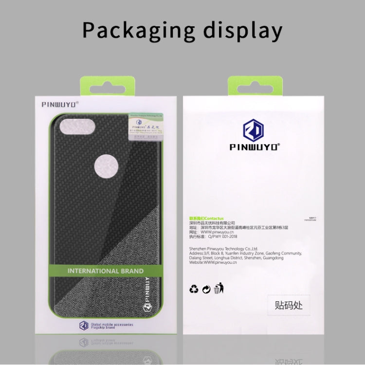 For Motorola Moto E6 Play PINWUYO Rong Series Shockproof PC + TPU+ Chemical Fiber Cloth Protective Cover(Brown) - Motorola Cases by PINWUYO | Online Shopping UK | buy2fix