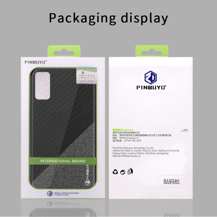 For Galaxy S20 PINWUYO Rong Series Shockproof PC + TPU+ Chemical Fiber Cloth Protective Cover(Yellow) by PINWUYO