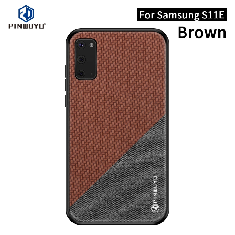 PINWUYO Rong Series Shockproof PC + TPU+ Chemical Fiber Cloth Protective Cover(Brown) - Galaxy Phone Cases by PINWUYO | Online Shopping UK | buy2fix