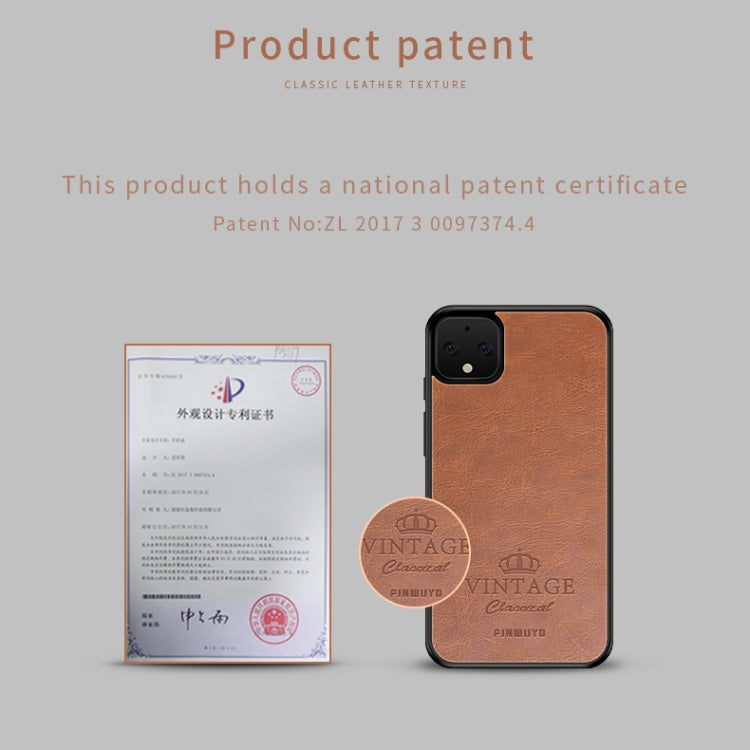 For Google Pixel 4 PINWUYO Pin Rui Series Classical Leather Texture PC + TPU Waterproof Anti-fall All-inclusive Protective Case Shell(Black) - Google Cases by PINWUYO | Online Shopping UK | buy2fix