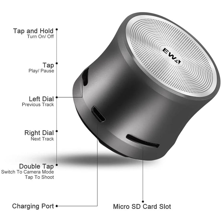 EWA A109M Portable Bluetooth Speaker Wireless Heavy Bass Bomm Box Subwoofer Phone Call Surround Sound Bluetooth Shower Speaker(Rose Gold) - Mini Speaker by EWA | Online Shopping UK | buy2fix